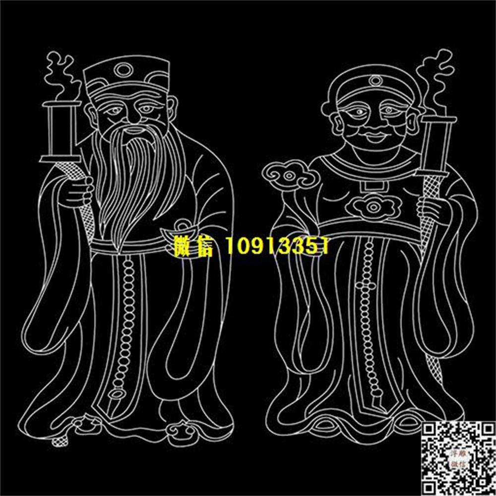 精雕图118 地公地母墓碑板精雕图线雕图线条图单线铣底图_电脑雕刻plt文泰矢量图精雕图浮雕图